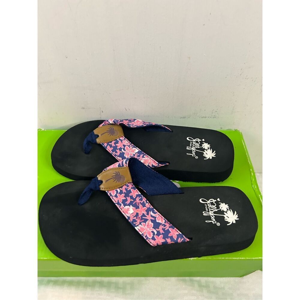 Jellypop flip flops size 8m sandals multi-color straps